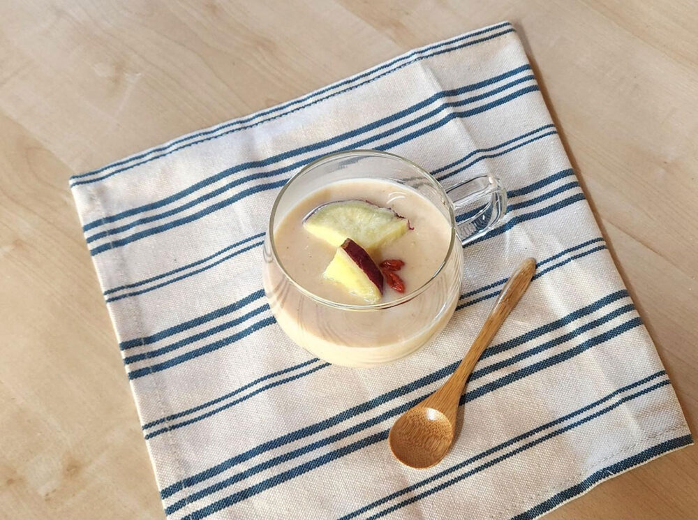 発酵食品腸活レシピ「さつまいもの甘酒おしるこ」