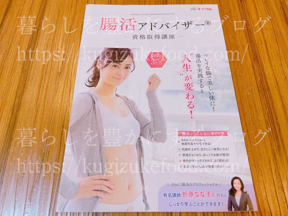 キャリカレの腸活アドバイザー資格講座の資料