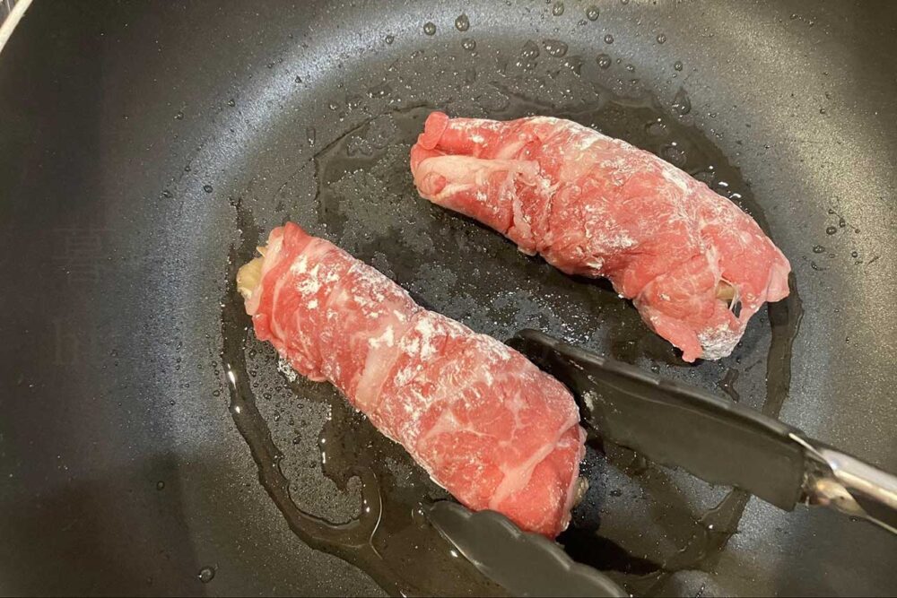 発酵食品腸活レシピ「まいたけの牛肉巻きみそソース」