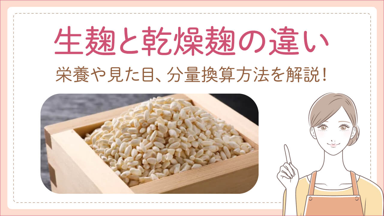 生麹と乾燥麹の違い・栄養や見た目を比較！レシピの分量を換算する方法